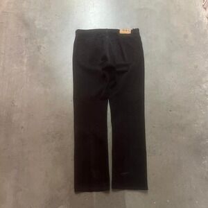 Vintage gap men's black low rise straight‎ corduroy pleated pants Y2K skater 34
